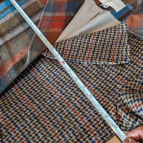 Veronica Beard India Patchwork Dickey Plaid Houndstooth 100% Wool Coat, size S - Picture 7 of 11